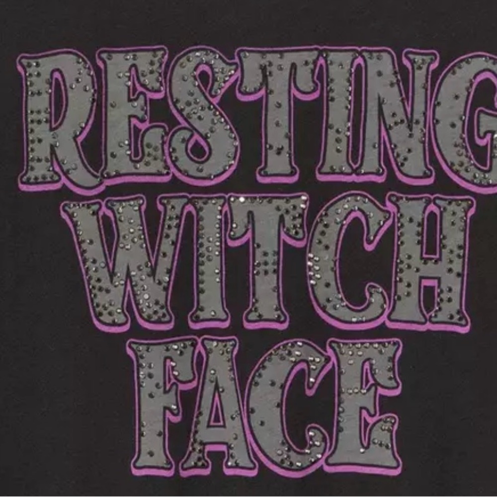 Torrid Resting Witch Face Halloween T-Shirt NWT - Picture 5 of 5